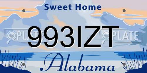 993IZT Alabama License Plate