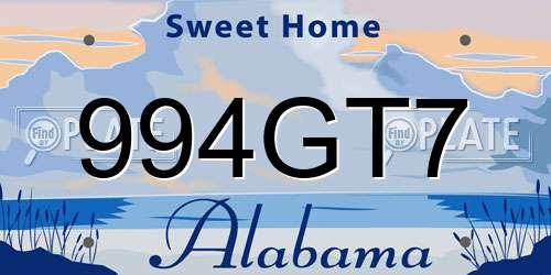 994GT7 Alabama License Plate