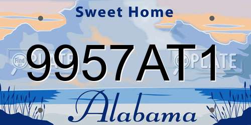 9957AT1 Alabama License Plate