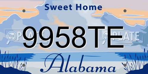9958TE Alabama License Plate