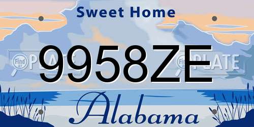 9958ZE Alabama License Plate