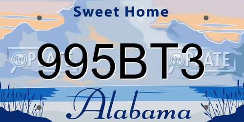995BT3 Alabama License Plate