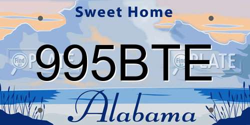 995BTE Alabama License Plate