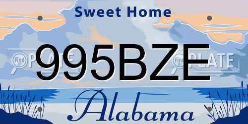 995BZE Alabama License Plate