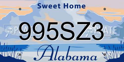 995SZ3 Alabama License Plate