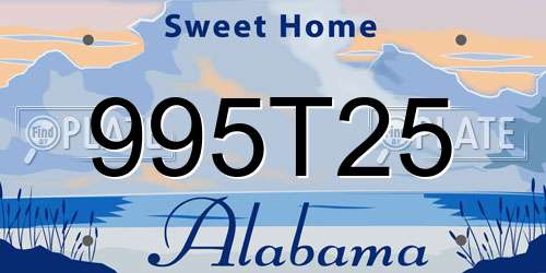995T25 Alabama License Plate