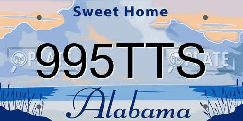 995TTS Alabama License Plate