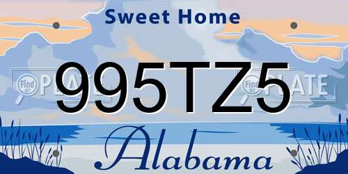 995TZ5 Alabama License Plate