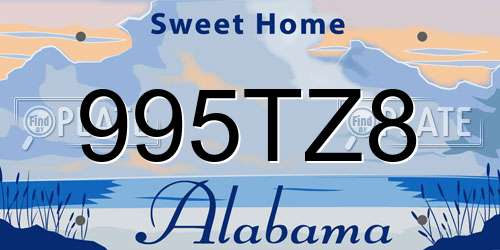 995TZ8 Alabama License Plate
