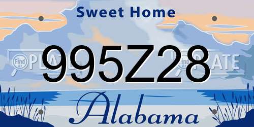 995Z28 Alabama License Plate