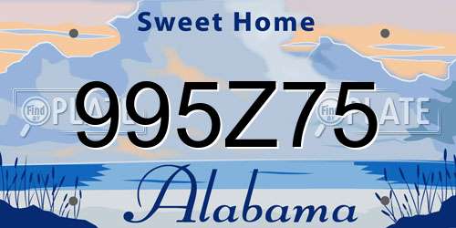 995Z75 Alabama License Plate