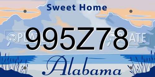 995Z78 Alabama License Plate
