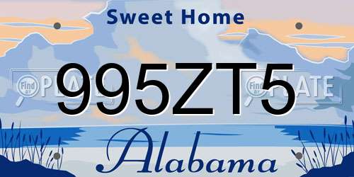 995ZT5 Alabama License Plate