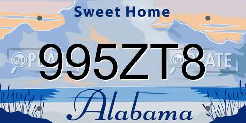 995ZT8 Alabama License Plate