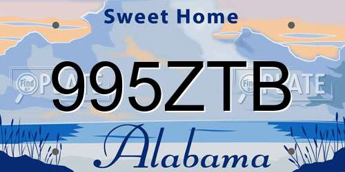 995ZTB Alabama License Plate