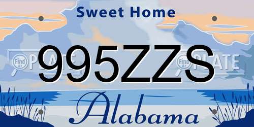 995ZZS Alabama License Plate