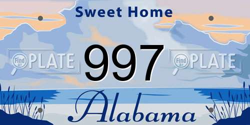 997 Alabama License Plate