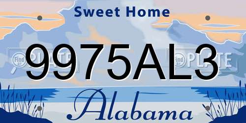 9975AL3 Alabama License Plate