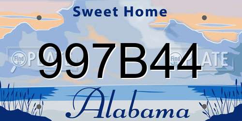 997B44 Alabama License Plate