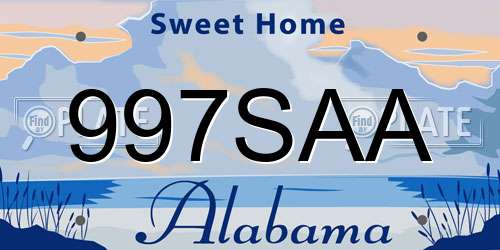 997SAA Alabama License Plate