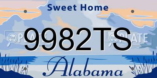 9982TS Alabama License Plate