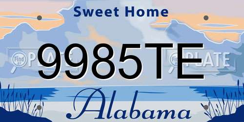9985TE Alabama License Plate