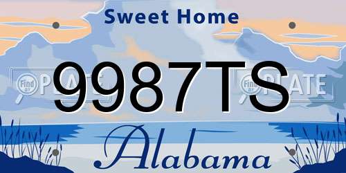 9987TS Alabama License Plate