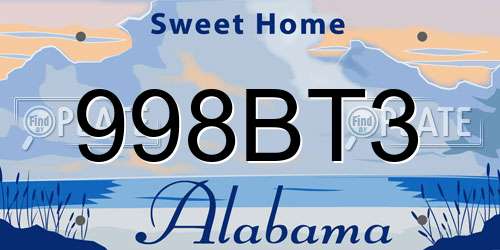 998BT3 Alabama License Plate