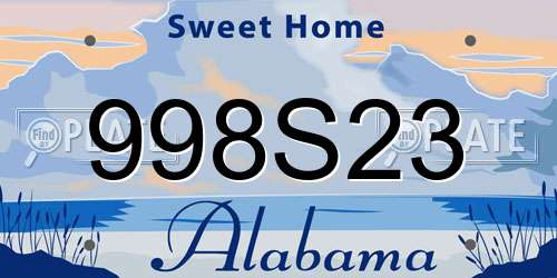 998S23 Alabama License Plate