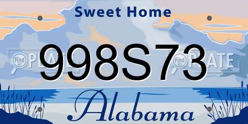 998S73 Alabama License Plate