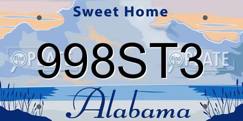 998ST3 Alabama License Plate