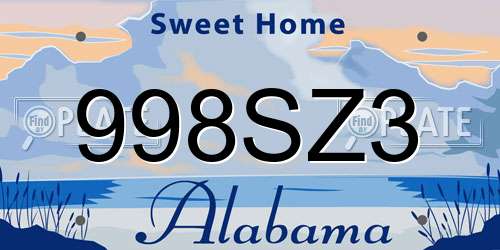 998SZ3 Alabama License Plate