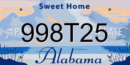 998T25 Alabama License Plate