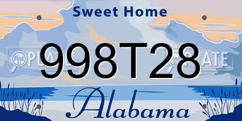 998T28 Alabama License Plate