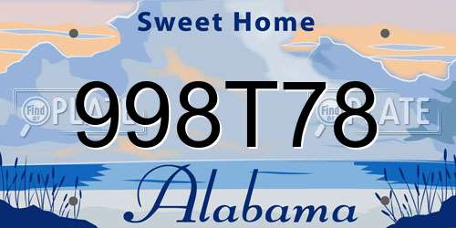 998T78 Alabama License Plate