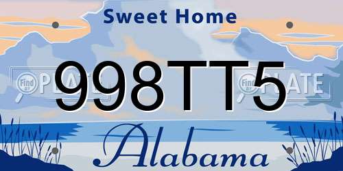 998TT5 Alabama License Plate