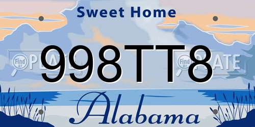 998TT8 Alabama License Plate