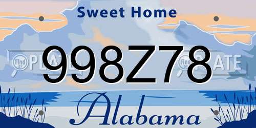 998Z78 Alabama License Plate