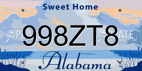 998ZT8 Alabama License Plate