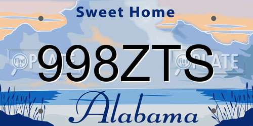 998ZTS Alabama License Plate
