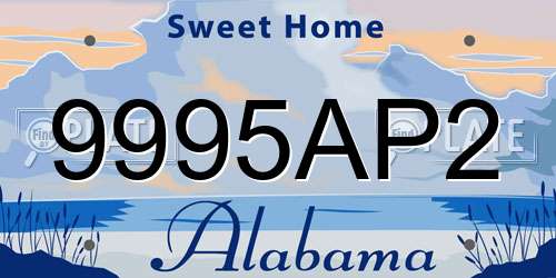 9995AP2 Alabama License Plate
