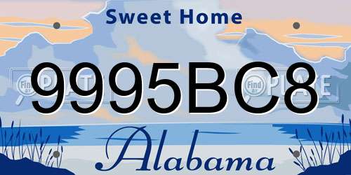 9995BC8 Alabama License Plate