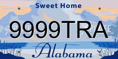 9999TRA Alabama License Plate