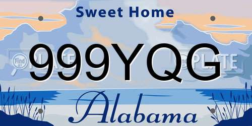 999YQG Alabama License Plate