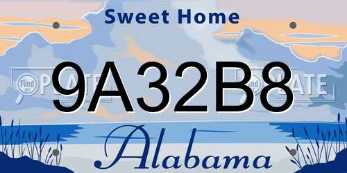 9A32B8 Alabama License Plate