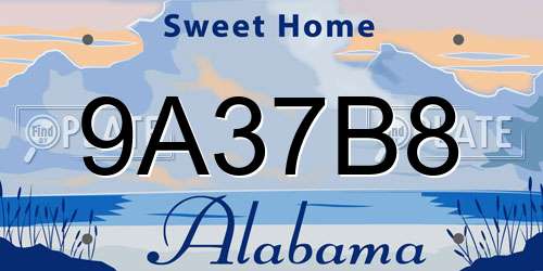 9A37B8 Alabama License Plate