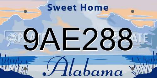 9AE288 Alabama License Plate