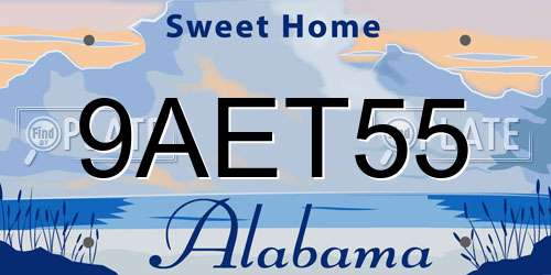 9AET55 Alabama License Plate