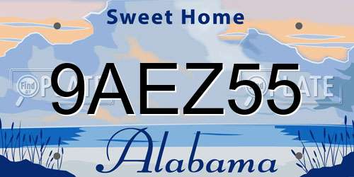 9AEZ55 Alabama License Plate
