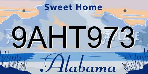 9AHT973 Alabama License Plate
